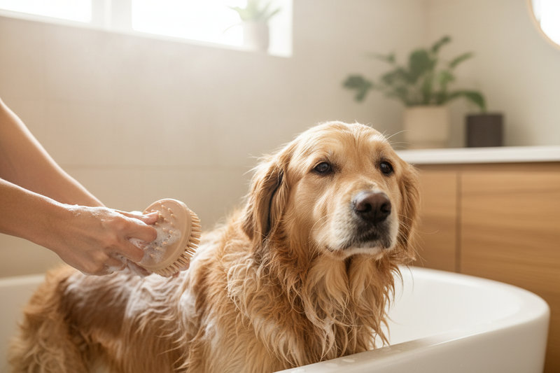 Wash — Deep clean with the silicone brush